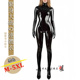 大码 非乳胶高领紧身拉链黑色包手包脚搜查官制服塑身连体衣 5XL码