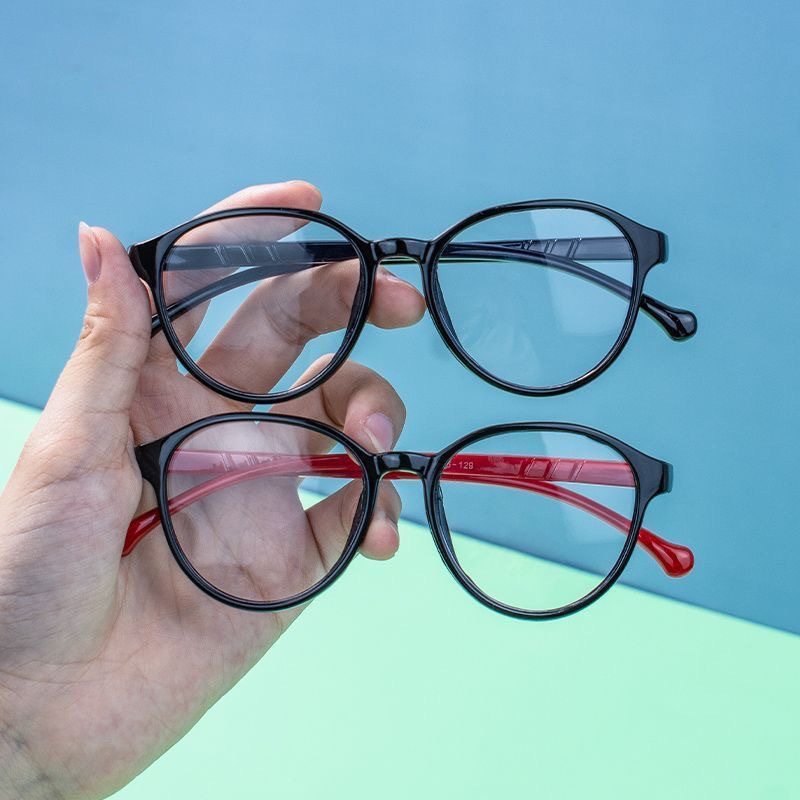 新款防蓝光儿童眼镜框架平光镜电脑防辐射时尚圆框儿童护目镜近视