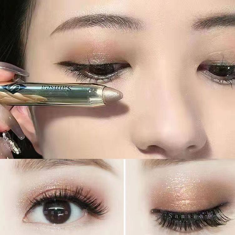 正品圣希高光眼影棒懒人双头眼影笔卧蚕珠光单色棕色大地官方