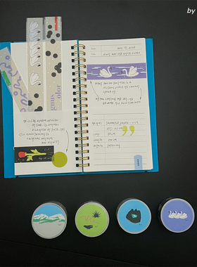 Freezing原创【荒野小屋、野马、一座山、天鹅】手帐胶带台和烫银