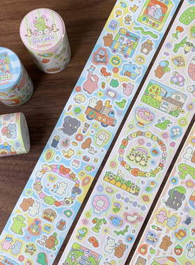 桑兔兔桑【夏日花屋朋友派对魔法周末-切膜贴纸卷】胶带原创手帐
