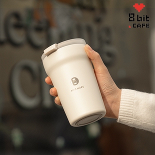 泰摩不锈钢咖啡随行杯双层水杯 咖啡挂耳杯 隔热便携防漏陶瓷内胆