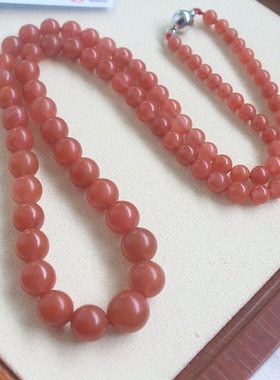 天然原矿保山南红玛瑙塔链项链