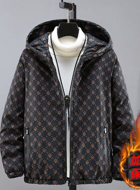 欧货AN&LV/岸绿欧洲站男士棉服夹克新款潮流时尚连帽外套防寒上衣
