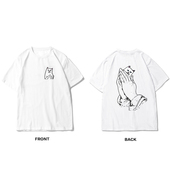 口袋中指猫男女情侣款 短袖 欧美潮牌2019夏季 恶搞贱猫T恤可爱猫