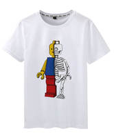 Creative and fun LEGO Friday face-dyed printed short-sleeved T-shirts for men and women, couple outfits thumbnail 5