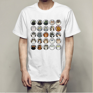 圆领宽松短袖 动漫猫星人大战 休闲情侣T恤 新款 潮 2020夏季