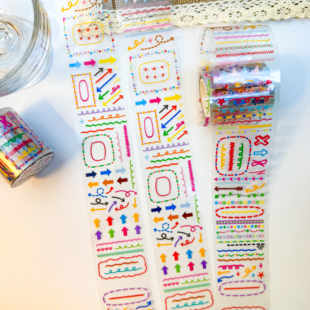 Pet模切胶带条条框框贴纸卷手帐拼贴素材边框分割线贴纸「38包邮