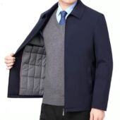 爸爸装 棉服男士 外套球冬季 清仓断码 加厚新款 休闲夹棉加厚高档外套