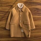 炸街长袖 儿童双面羊绒毛呢外套秋冬2025新款 中大童韩版 休闲大衣潮