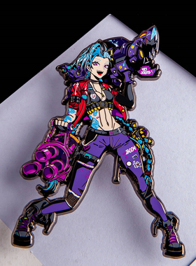 金克丝金属徽章胸针 英雄联盟饰品别针配饰 背包挂件魔术贴冰箱贴