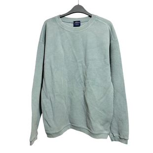 外贸男宽松不加绒圆领罗纹衫 美式 特宽oversize纯棉纯色水洗针织衫