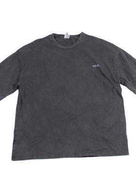 【起皮处理次品】绿色人头纯棉圆领t恤 水洗做旧外贸男短袖