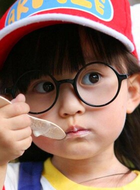 儿童圆形眼镜框  无镜片 哈利同款黑色眼镜 潮小孩装饰镜架