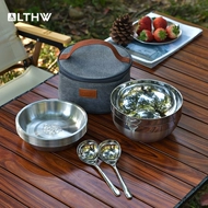 LTHW Lvteng dã ngoại-bữa ăn bộ đồ ăn cắm trại ngoài trời thiết bị cầm tay dã ngoại dã ngoại đĩa bát canh món ăn dụng cụ xào nấu dụng cụ xào nấu
