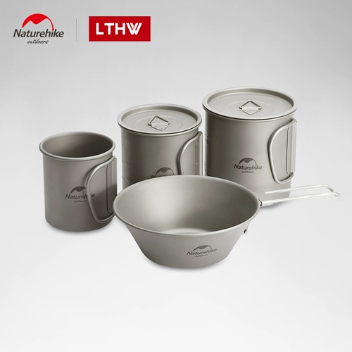 Naturehike перемещает открытую титановую чашку Zicheng складной водяной чашки Портативный кемпинг снежный снежный -пауля -посуда чаша Pure Titanium