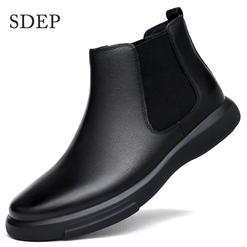 高帮加棉保暖休闲风皮鞋