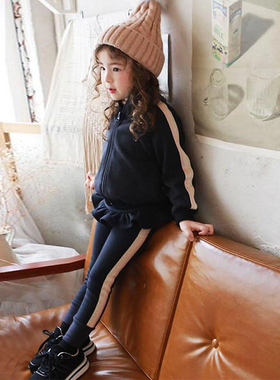 韩国进口Puell春秋冬款男女童可爱加绒夹克 舒适加厚休闲运动长裤