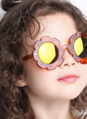 Sons+daughters儿童可爱偏光蔡司花朵太阳镜眼镜墨镜防紫外线3-7y