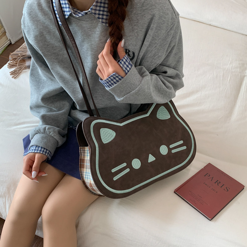 网红可爱猫咪书包女2025新款复古百搭多功能双肩包大容量巧克力猫,箱包皮具/热销女包/男包,托特包,淘宝优惠券,粉丝福利购,淘宝优惠卷