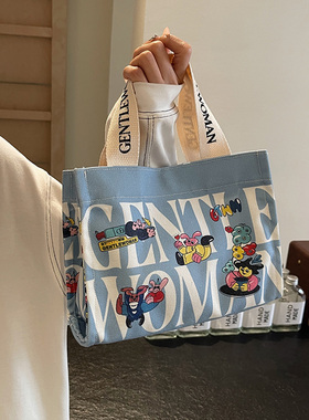 泰国Gentle Woman字母印花帆布包包女2025新款质感休闲单肩斜挎包