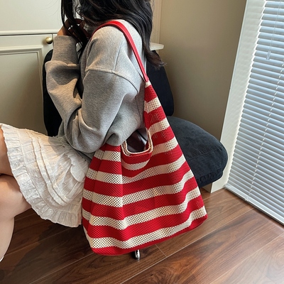 高级感洋气单肩休闲镂空托特包女