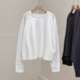 圆领卫衣女秋季 新款 插肩袖 高克重棉质短款 宽松纯色长袖 T恤上衣