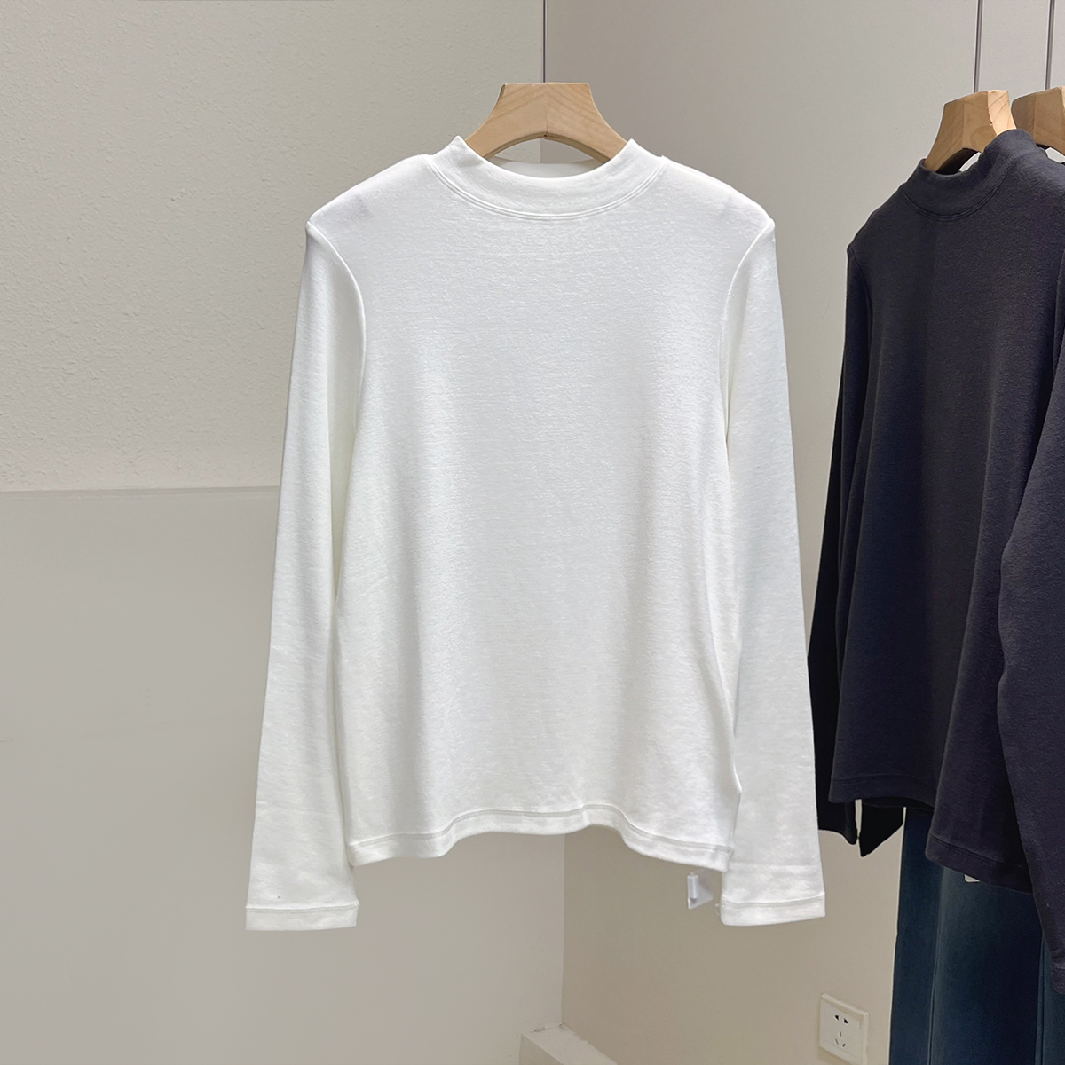 半高领软糯弹力棉亲肤打底衫女秋冬新款保暖肌底衣显瘦长袖T恤