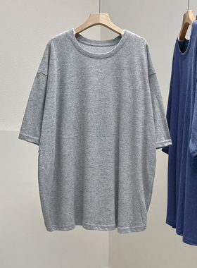 纯色雪花棉韩版大版慵懒半袖薄款t恤女夏款新款设计宽松百搭上衣