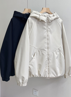 夹棉加厚连帽领棉服冲锋衣女冬季新款保暖宽松加厚棉衣小个子外套