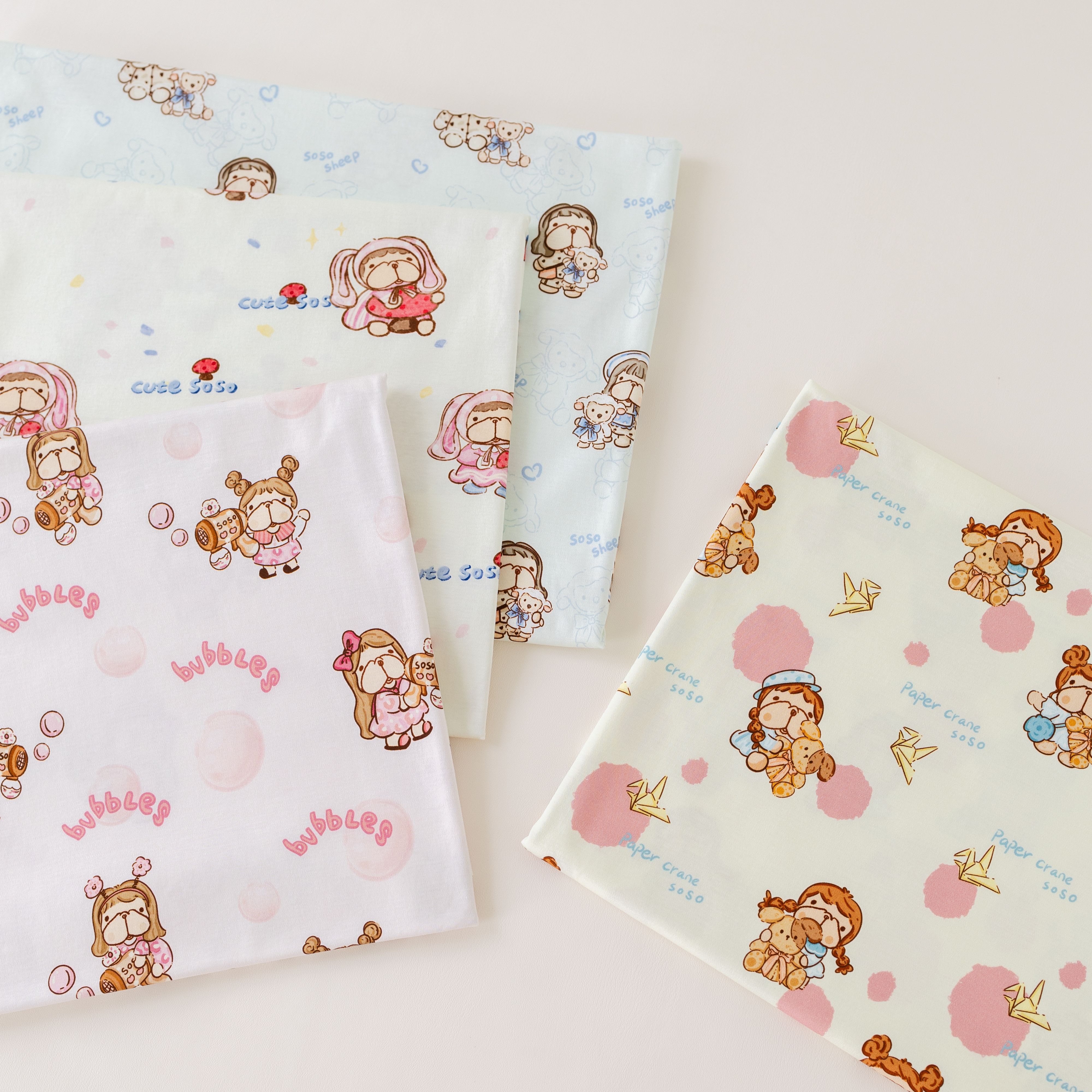 BooBoo布布50支汉麻匹马棉针织布料可爱卡通儿童睡衣家居服纯棉布