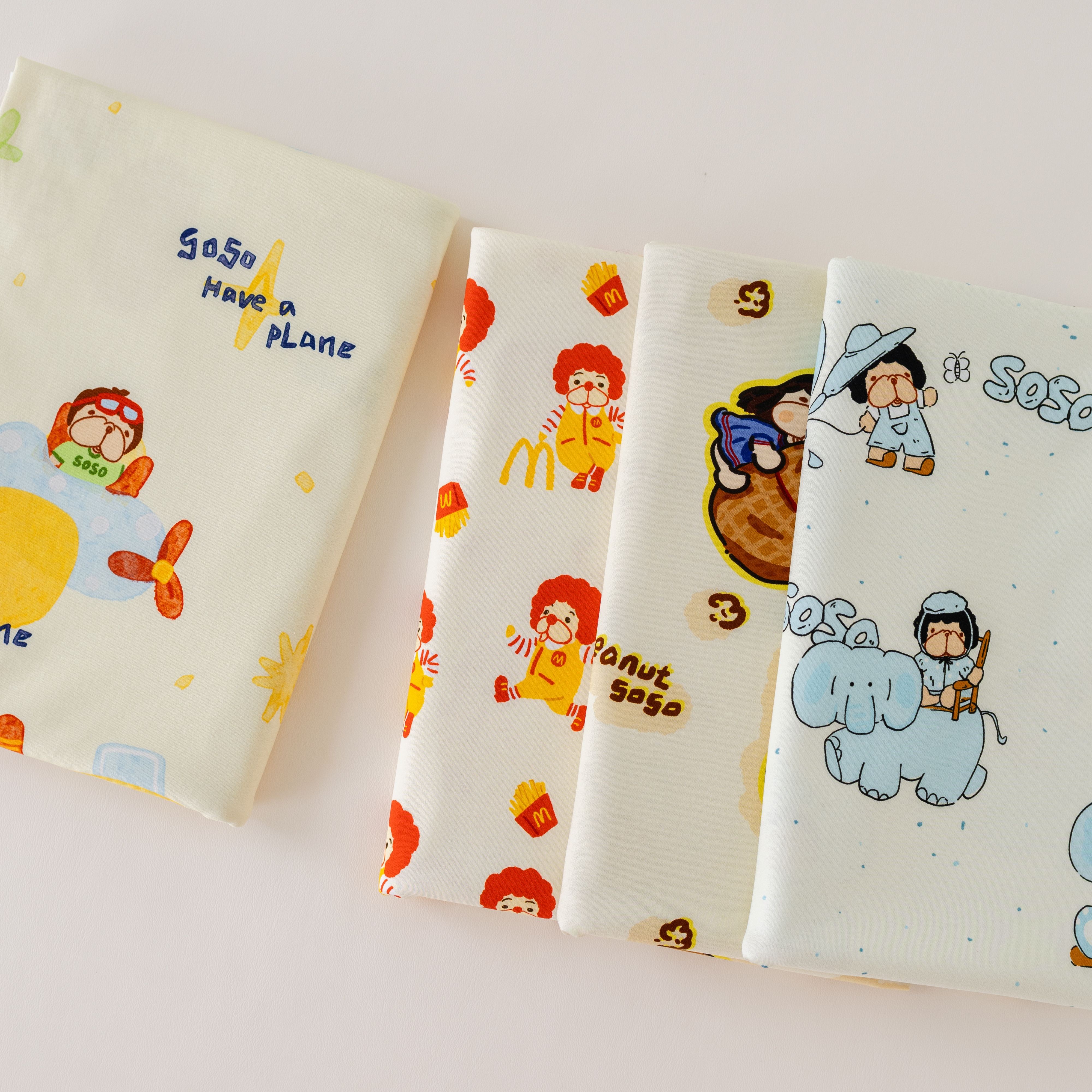 BooBoo布布50支汉麻匹马棉针织布料可爱卡通儿童睡衣家居服纯棉布