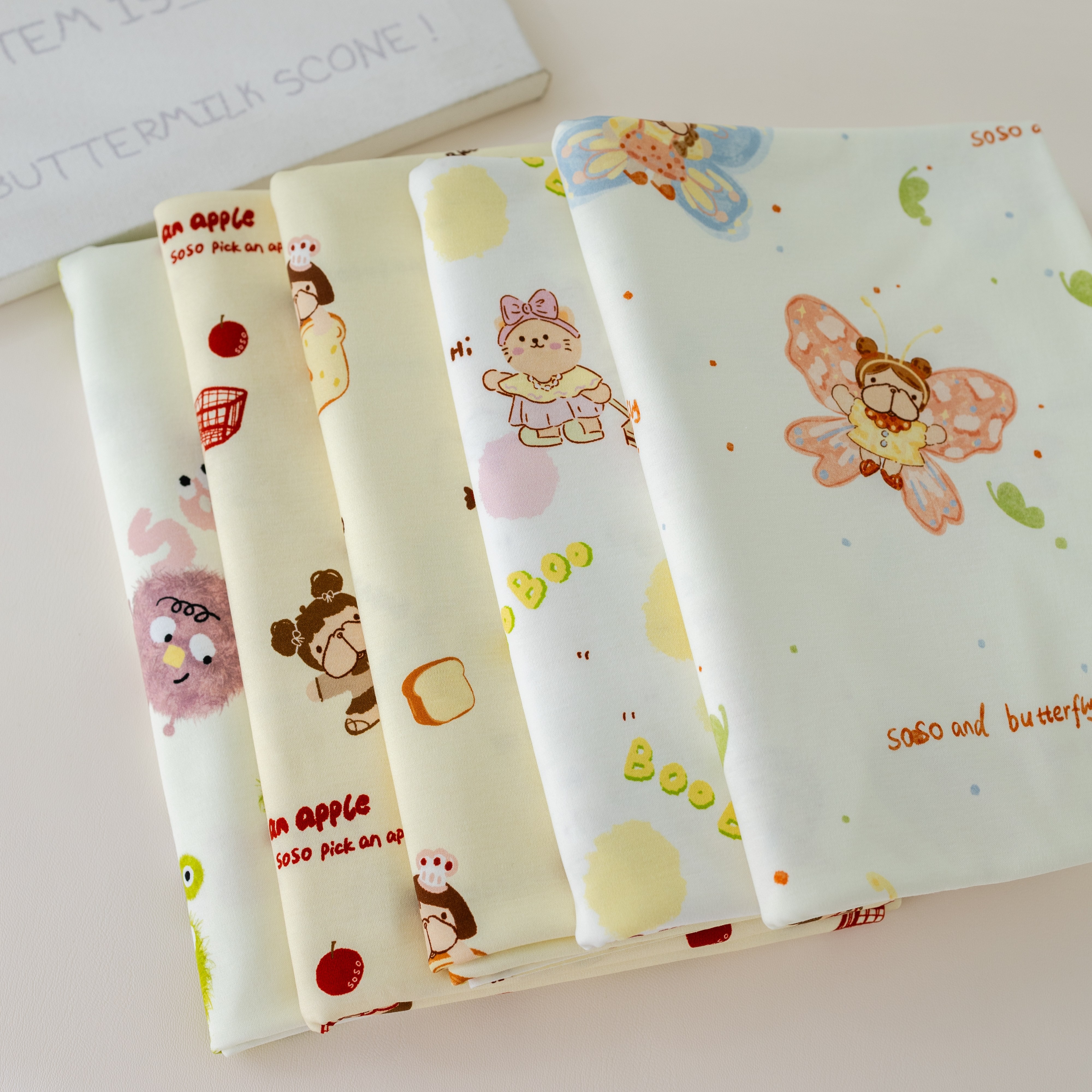 BooBoo布布50支汉麻匹马棉针织布料可爱卡通儿童睡衣家居服纯棉布