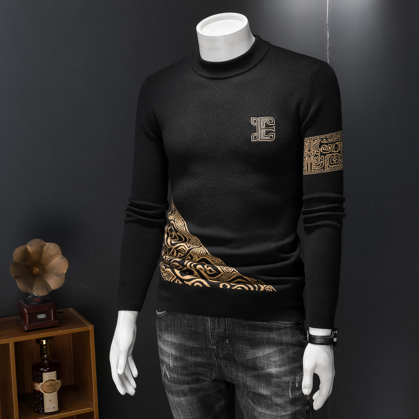 电商D222冬季男装羊毛圆领加厚羊毛衫针织衫毛衣58223p135,男装针织衫/毛衣,电商D222