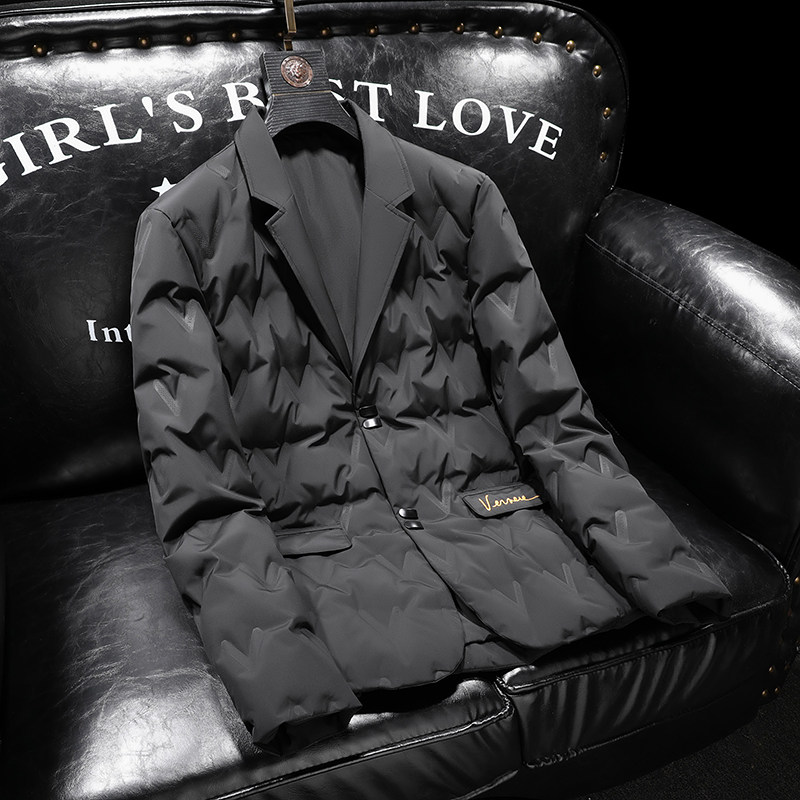 2026新款西装男装90%白鸭绒羽绒服冬装轻薄外套5517p245，男装羽绒服，电商D222