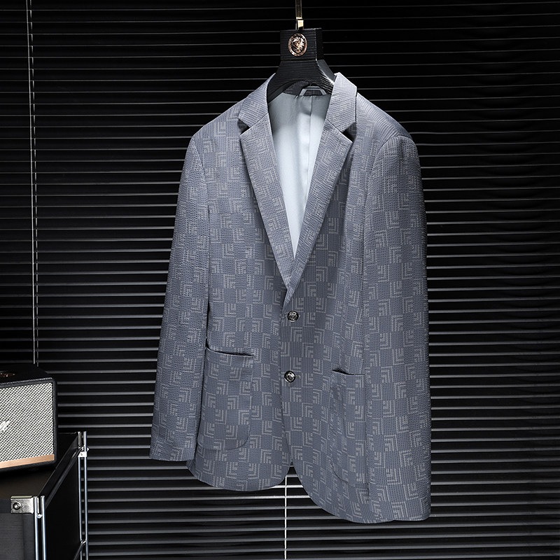 2026春秋新款压花小西装男休闲便西服四季外套B3306P175,男装西服,电商D222