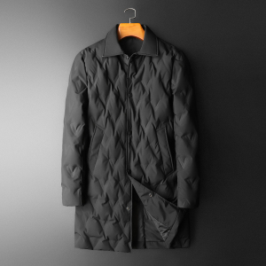 森林猎人2025长款羽绒服男90%白鸭绒冬装翻领外套9801p275