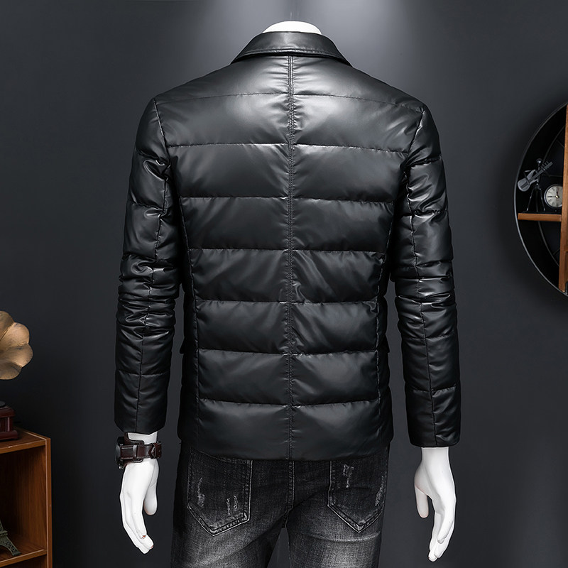 2025皮衣西装90白鸭绒羽绒服冬装加厚男装羽绒外套6606p285,男装羽绒服,电商D222