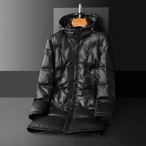 冬装鹅绒90%长款羽绒服男真皮衣连帽羽绒外套8926p1500图片