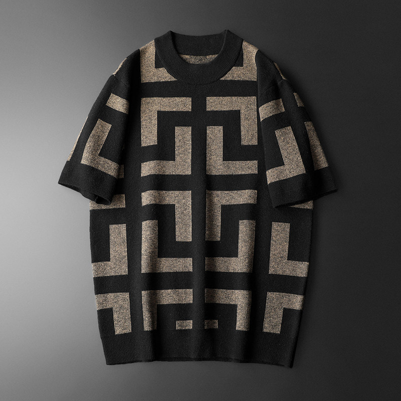 2026新款男圆领羊毛短袖羊毛衫秋冬针织衫毛衣7706p125,男装针织衫/毛衣,电商D222