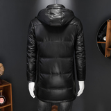 森林猎人冬装鹅绒90%长款羽绒服男真皮衣连帽定制款8926p1550，男装羽绒服，电商D222