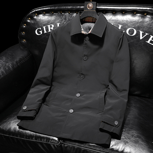 2026冬季中长款羽绒服新款男90%白鸭绒外套翻领1101p265图片