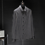 2026春秋四季长袖衬衫男装时尚条子穿打底衫13658/p115，男装衬衫，电商D222