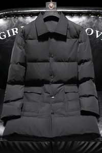 2022新款白鸭绒羽绒服冬装长款男翻领羽绒外套8701p325图片