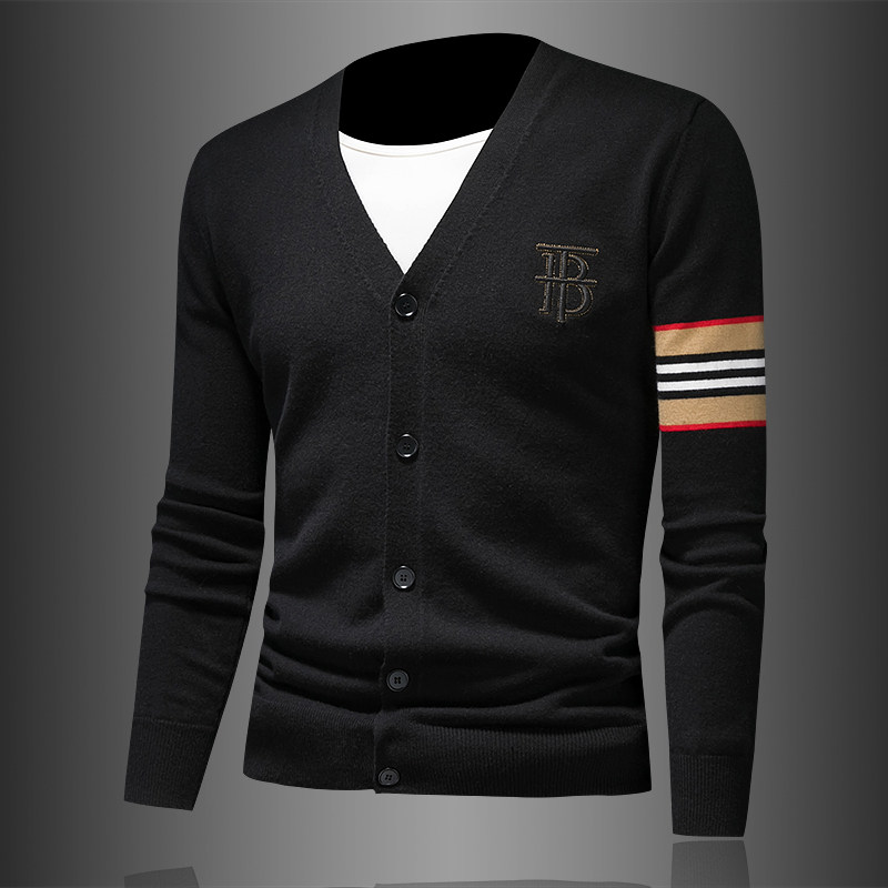 春秋2024羊毛开衫男V领针织衫毛衣外套潮时尚0137p155,男装针织衫/毛衣,电商D222