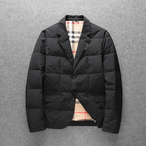 冬季2025男士西装羽绒服90%白鸭绒外套时尚潮流2216p270