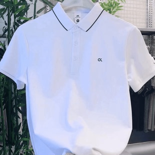 男T恤 2025夏季 高端简约商务休闲百搭时尚 刺绣潮流翻领polo衫 短袖