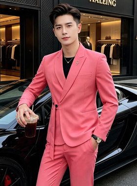 网红个性男士西服套装