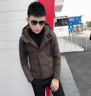 冬季棉服男士潮流短款棉袄精神小伙连帽外套潮男帅气修身保暖棉衣