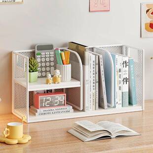 书架桌面置物架绘本架书桌上的收纳神器写字台学习桌分层整理书柜